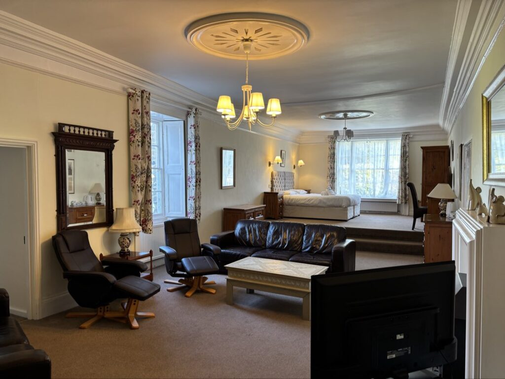 Explore Cornwall The spacious Courtroom Suite at Trehellas House Hotel